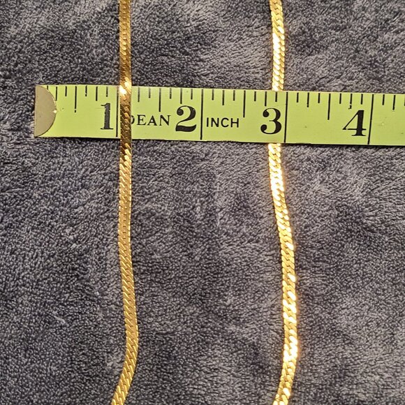 LIKE NEW Lightly Rose Tinted Gold Tone Snake Necklace. - Picture 3 of 4